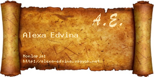 Alexa Edvina névjegykártya